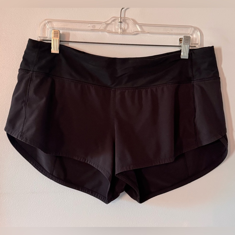 Lululemon Athletica Speed Up Low Rise Black Athletic Run Shorts 2.5 inseam